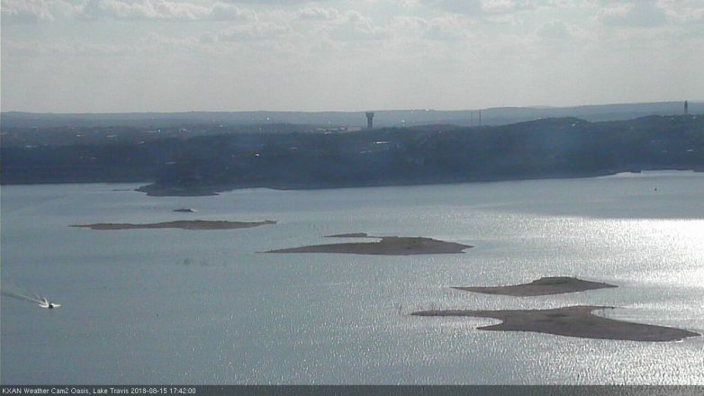 Lake Travis webcam, August 15, 2018 4:45 PM CT