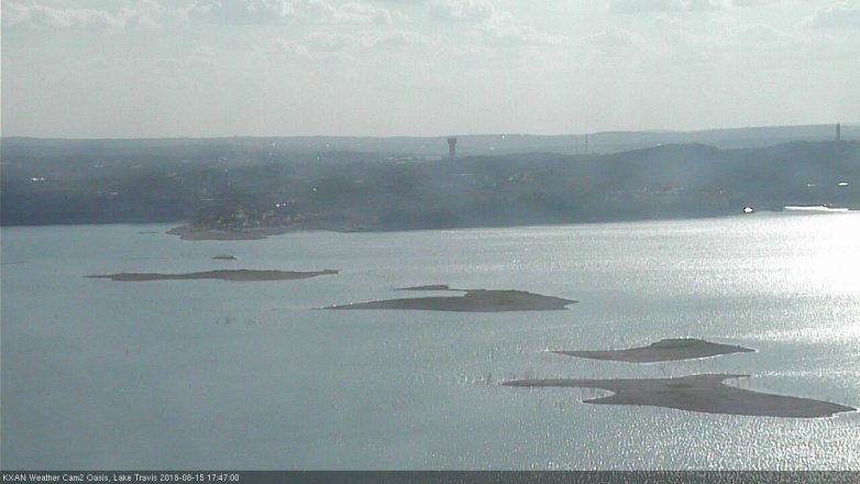 Lake Travis webcam, August 15, 2018 4:50 PM CT