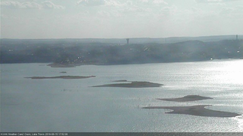 Lake Travis webcam, August 15, 2018 4:55 PM CT