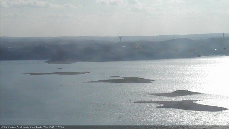 Lake Travis webcam, August 15, 2018 5:00 PM CT
