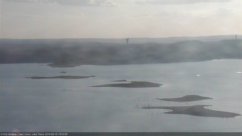 Lake Travis webcam, August 15, 2018 6:05 PM CT