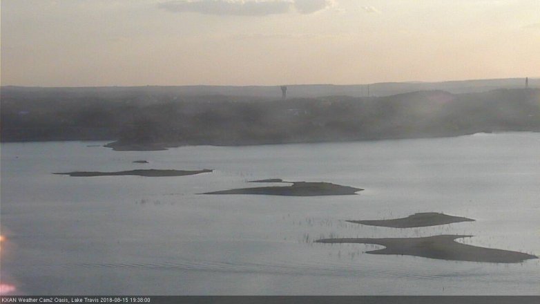 Lake Travis webcam, August 15, 2018 6:40 PM CT
