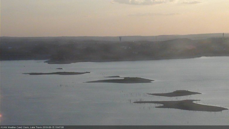Lake Travis webcam, August 15, 2018 6:50 PM CT