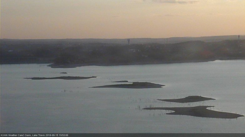 Lake Travis webcam, August 15, 2018 6:55 PM CT