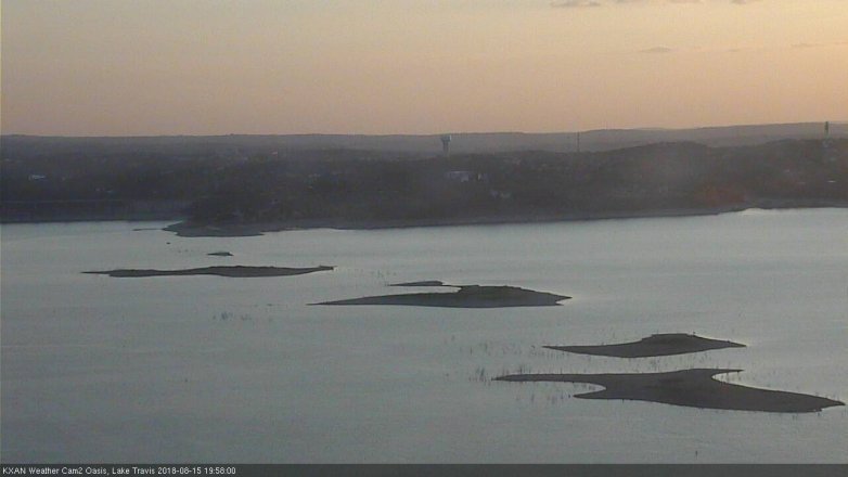 Lake Travis webcam, August 15, 2018 7:00 PM CT