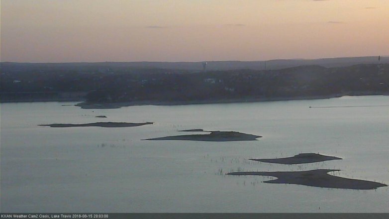 Lake Travis webcam, August 15, 2018 7:05 PM CT