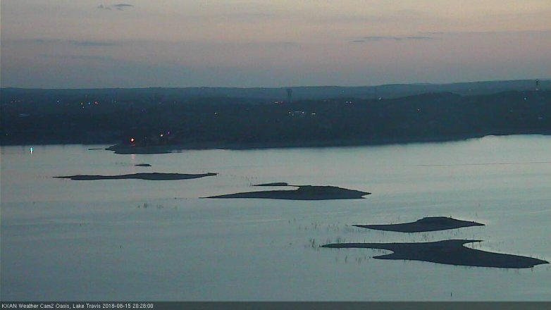Lake Travis webcam, August 15, 2018 7:30 PM CT