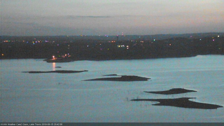 Lake Travis webcam, August 15, 2018 7:45 PM CT