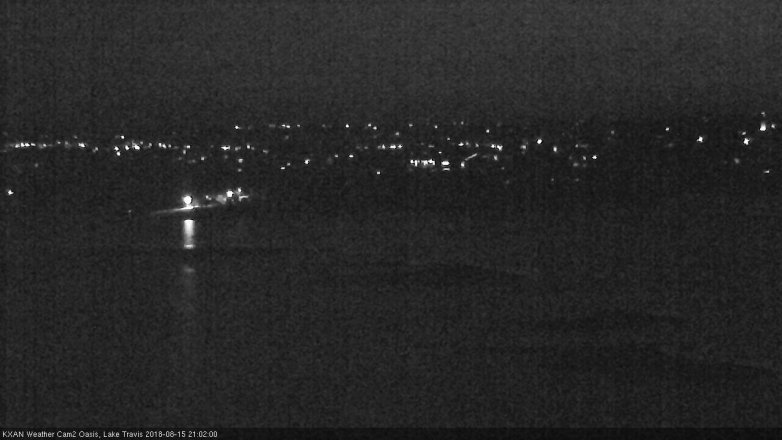 Lake Travis webcam, August 15, 2018 8:05 PM CT