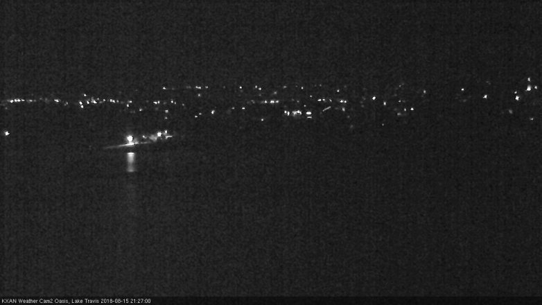 Lake Travis webcam, August 15, 2018 8:30 PM CT