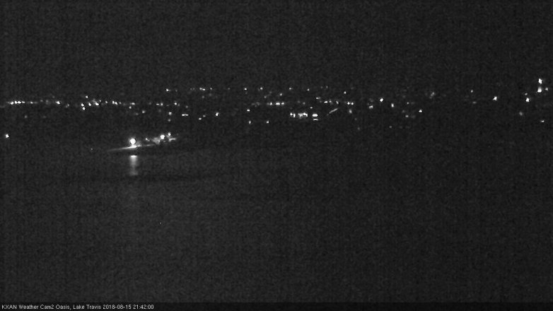 Lake Travis webcam, August 15, 2018 8:45 PM CT