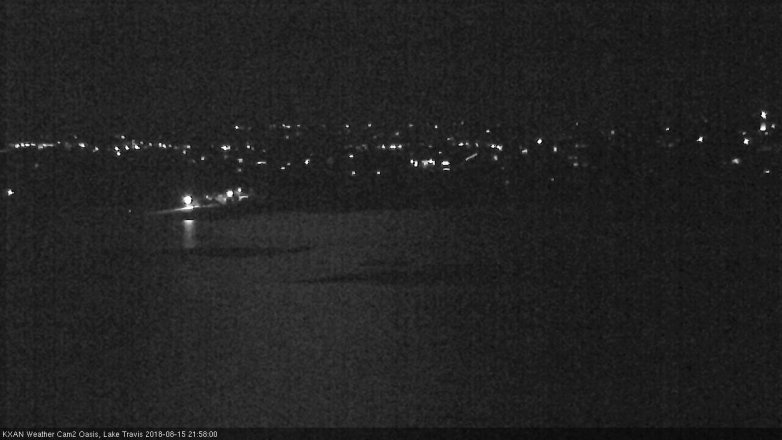 Lake Travis webcam, August 15, 2018 9:00 PM CT