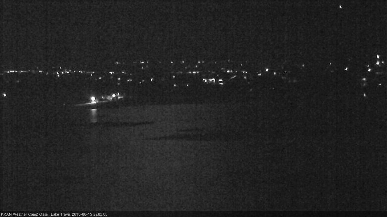 Lake Travis webcam, August 15, 2018 9:05 PM CT