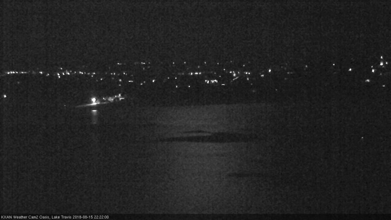 Lake Travis webcam, August 15, 2018 9:25 PM CT