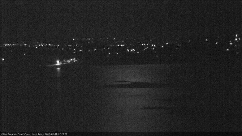 Lake Travis webcam, August 15, 2018 9:30 PM CT