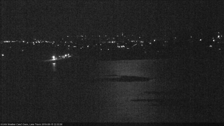 Lake Travis webcam, August 15, 2018 9:35 PM CT