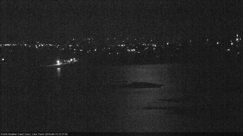 Lake Travis webcam, August 15, 2018 9:40 PM CT