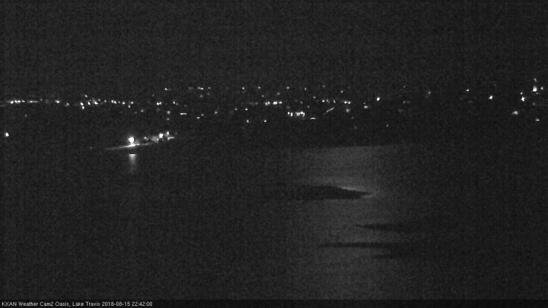 Lake Travis webcam, August 15, 2018 9:45 PM CT