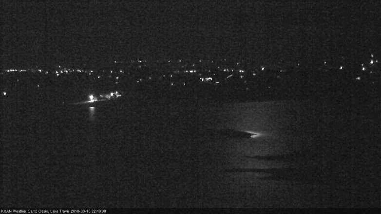 Lake Travis webcam, August 15, 2018 9:50 PM CT