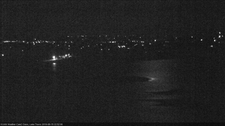 Lake Travis webcam, August 15, 2018 9:55 PM CT