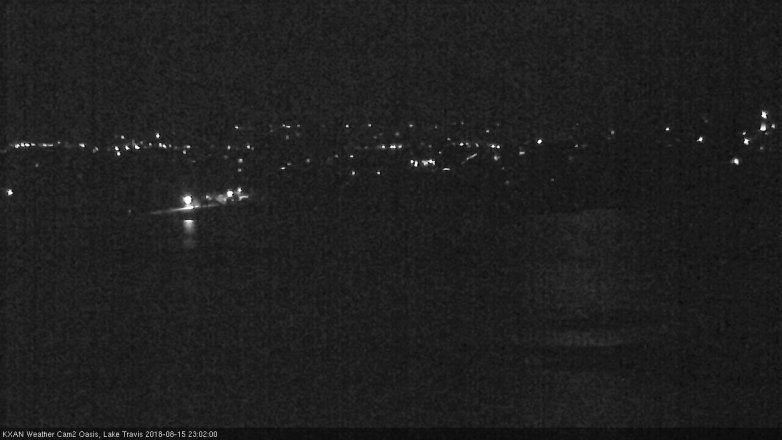 Lake Travis webcam, August 15, 2018 10:05 PM CT