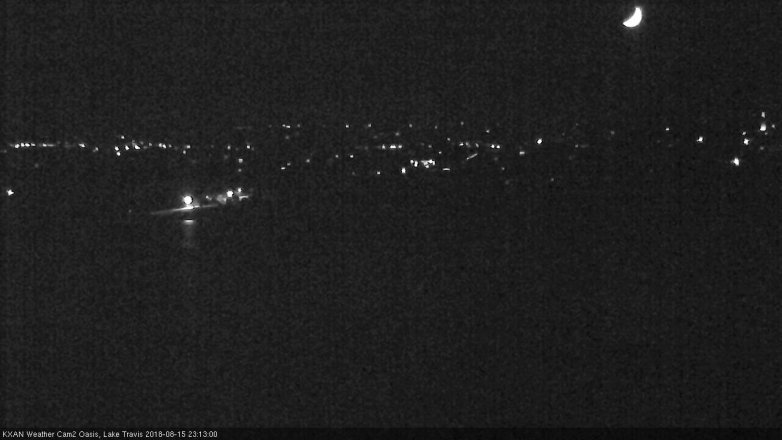 Lake Travis webcam, August 15, 2018 10:15 PM CT