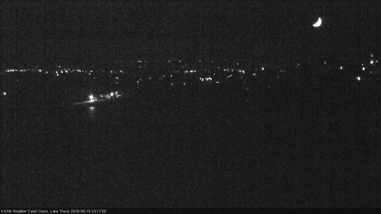 Lake Travis webcam, August 15, 2018 10:20 PM CT