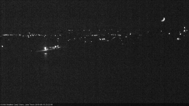 Lake Travis webcam, August 15, 2018 10:25 PM CT
