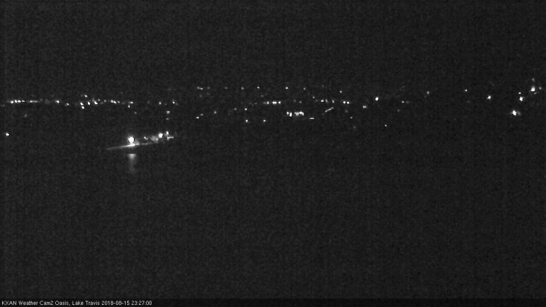 Lake Travis webcam, August 15, 2018 10:30 PM CT