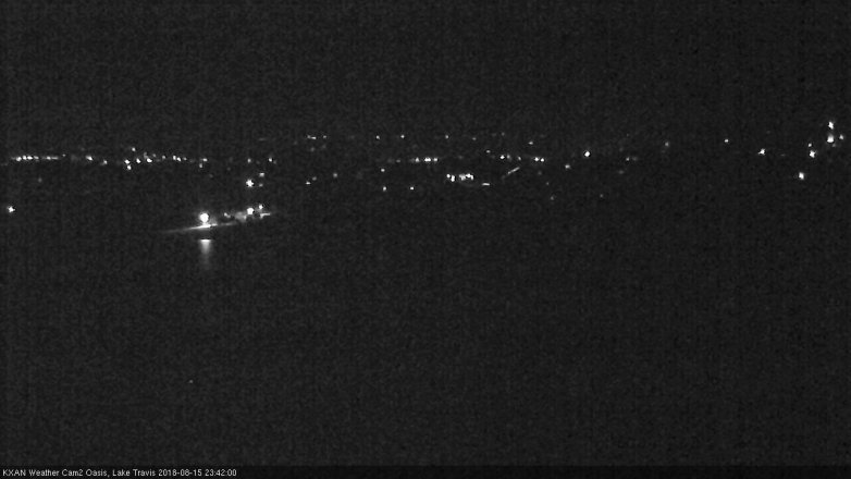 Lake Travis webcam, August 15, 2018 10:45 PM CT