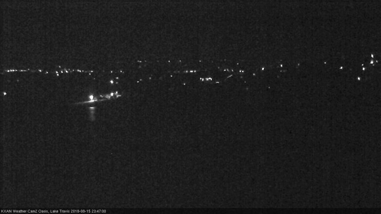 Lake Travis webcam, August 15, 2018 10:50 PM CT