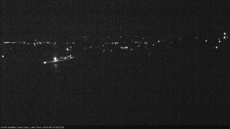 Lake Travis webcam, August 15, 2018 11:05 PM CT