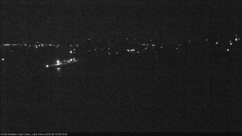 Lake Travis webcam, August 15, 2018 11:20 PM CT