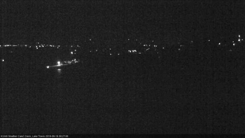 Lake Travis webcam, August 15, 2018 11:30 PM CT