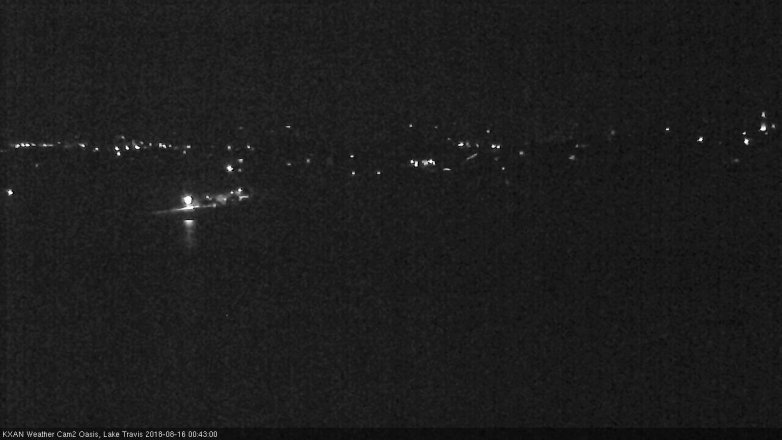 Lake Travis webcam, August 15, 2018 11:45 PM CT