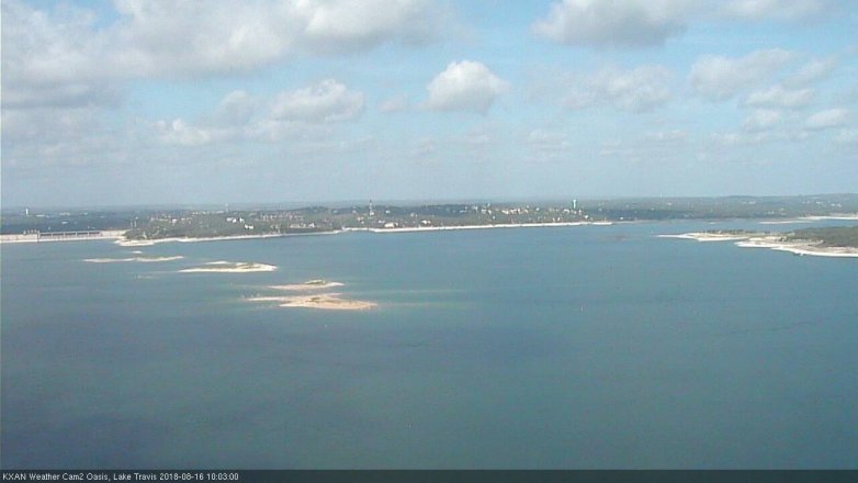 Lake Travis webcam, August 16, 2018 9:05 AM CT