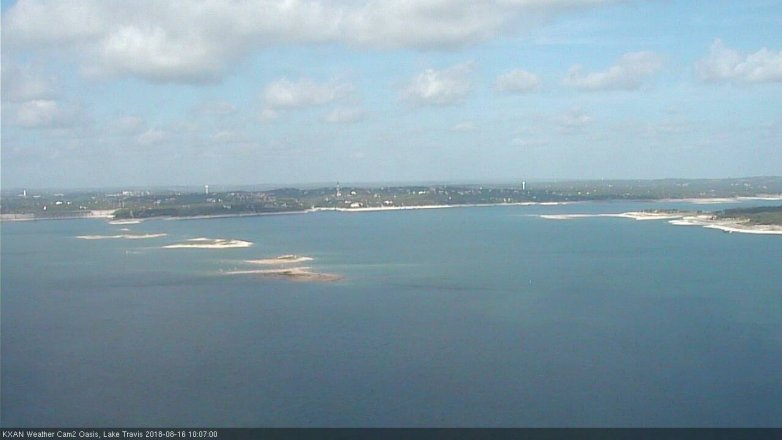 Lake Travis webcam, August 16, 2018 9:10 AM CT