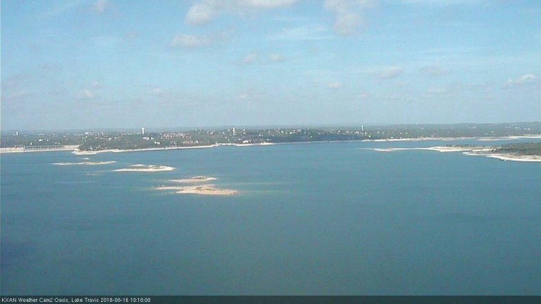 Lake Travis webcam, August 16, 2018 9:20 AM CT
