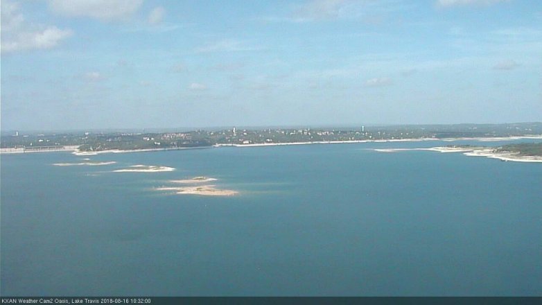 Lake Travis webcam, August 16, 2018 9:35 AM CT