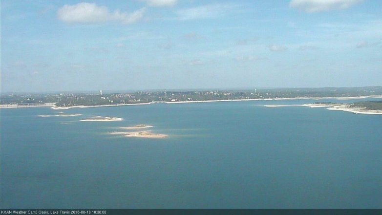 Lake Travis webcam, August 16, 2018 9:40 AM CT