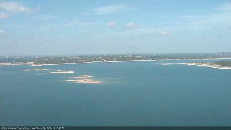 Lake Travis webcam, August 16, 2018 9:45 AM CT