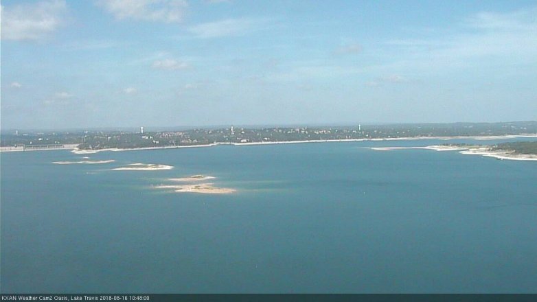 Lake Travis webcam, August 16, 2018 9:50 AM CT