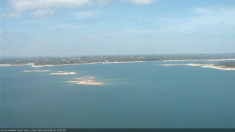 Lake Travis webcam, August 16, 2018 9:55 AM CT