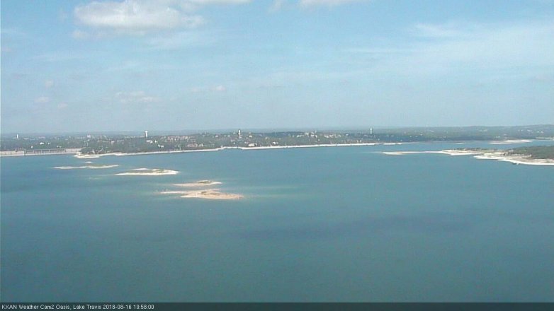 Lake Travis webcam, August 16, 2018 10:00 AM CT