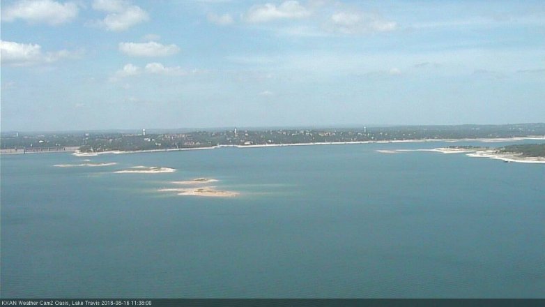 Lake Travis webcam, August 16, 2018 10:40 AM CT