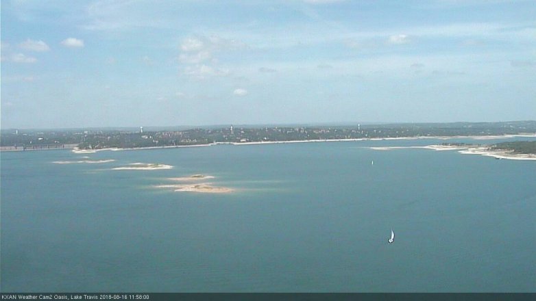 Lake Travis webcam, August 16, 2018 11:00 AM CT