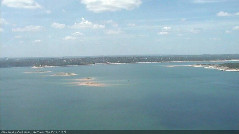 Lake Travis webcam, August 16, 2018 12:15 PM CT
