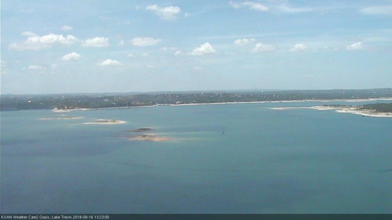Lake Travis webcam, August 16, 2018 12:25 PM CT