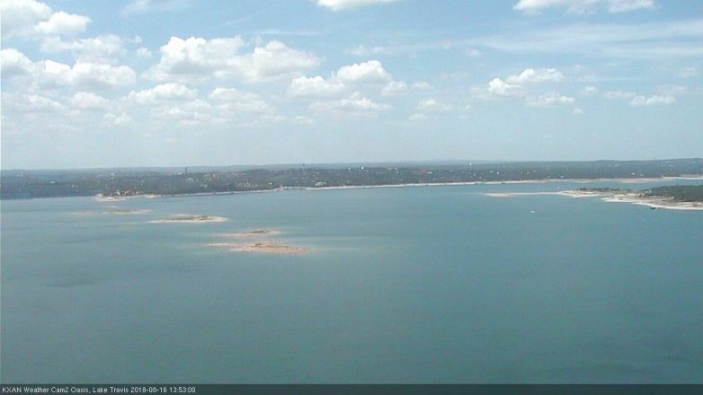 Lake Travis webcam, August 16, 2018 12:55 PM CT