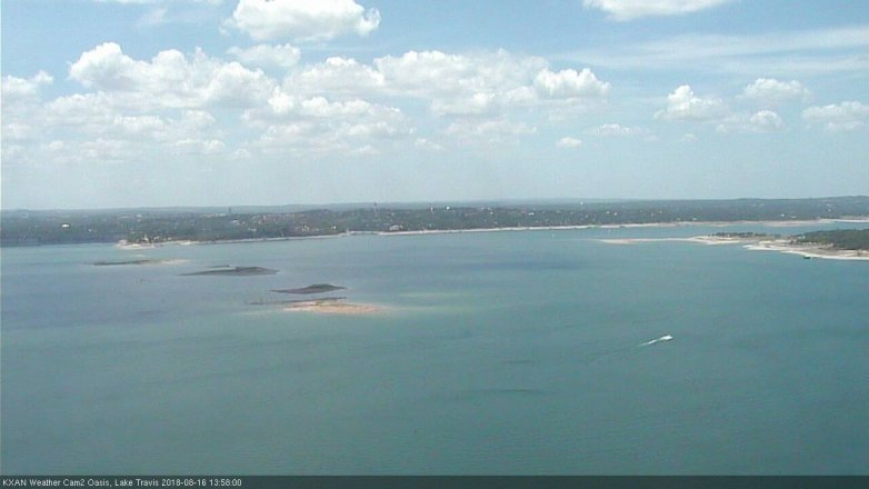 Lake Travis webcam, August 16, 2018 1:00 PM CT